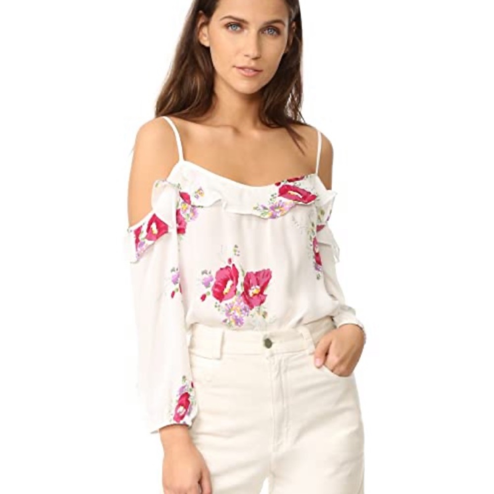 JOIE silk top in porcelain